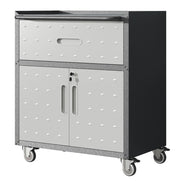 ARMADIO PORTAUTENSILI 75x42x88 cm in metallo nero/grigio con 1 cassetto