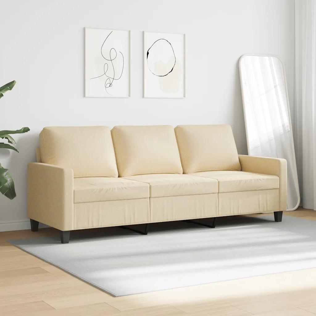 Divano a 3 Posti Crema 180 cm in Tessutocod mxl 83486