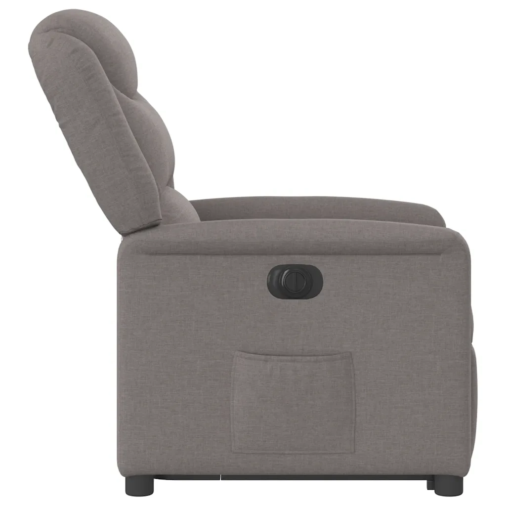 Poltrona Alzapersona Reclinabile Elettrica Tortora in Tessuto 3303221