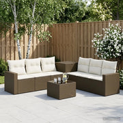 Set di divani 8 pz Marrone e Bianco Crema 3448326