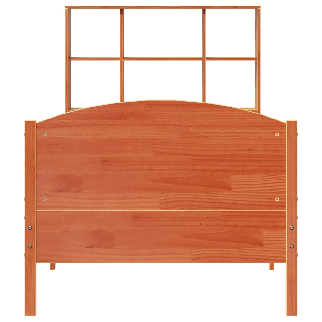 Letto Libreria senza Materasso Marrone Cera 75x190 cm in Pino 3323130