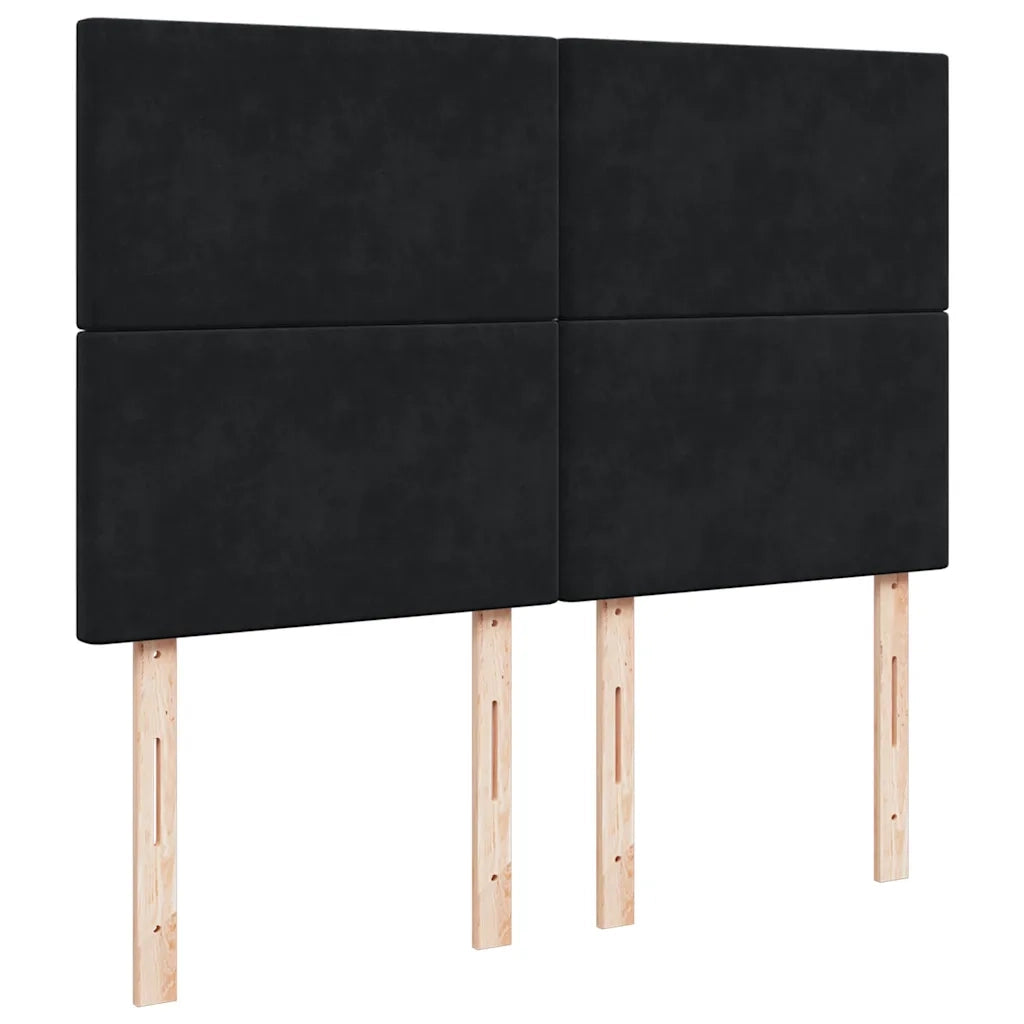 Giroletto a Molle con Materasso Nero 140x190 cm in Velluto 3294630