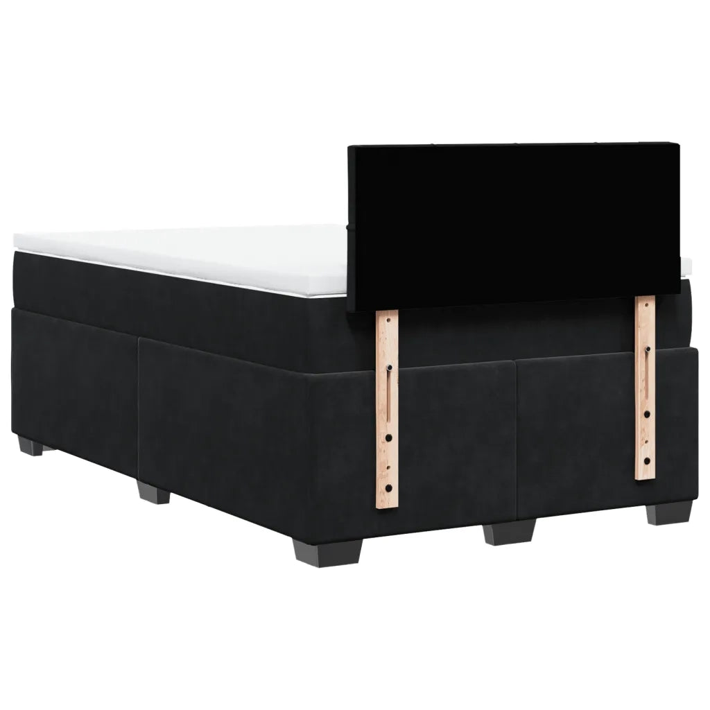 Giroletto a Molle con Materasso Nero 120x190 cm in Velluto 3286260