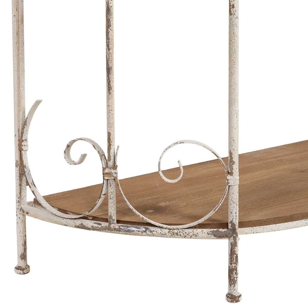 Scaffale in legno bianco con 3 ripiani 110x35,5x81,5h cm