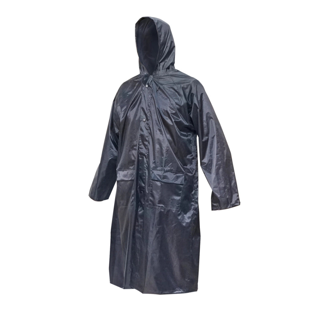 Mantella con cappuccio impermeabile taglia XXL in poliestere con membrana in PVC, aperture di ventilazione, 2 tasche e cerniera, blu navy Breckner Germany