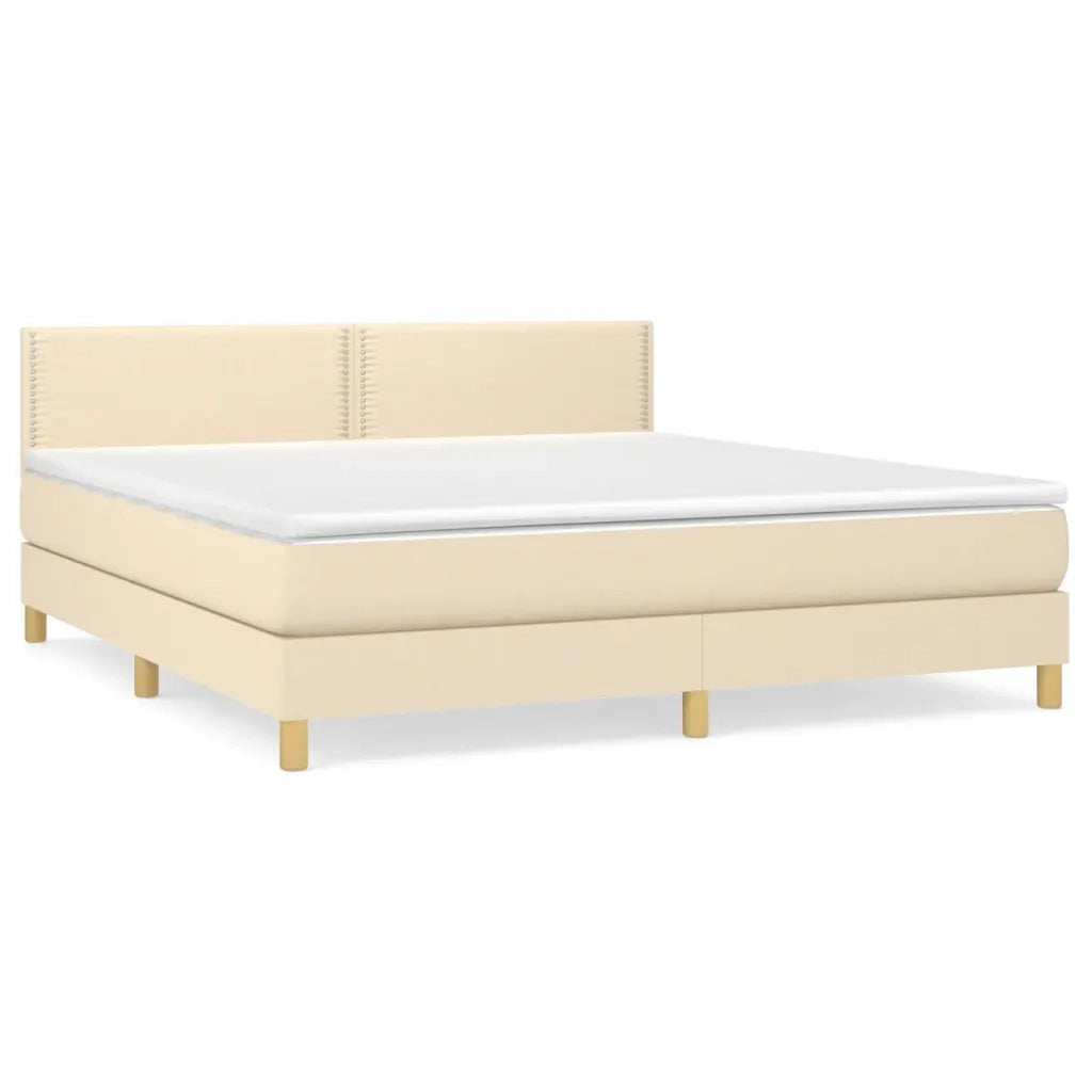 Giroletto a Molle con Materasso Crema 180x200 cm in Tessuto 3140558