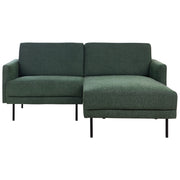 Divano angolare sinistro in poliestere verde scuro 192 x 155 Divano a 2 posti imbottito con gambe in metallo, tessuto e schienale imbottito, moderno e minimalista