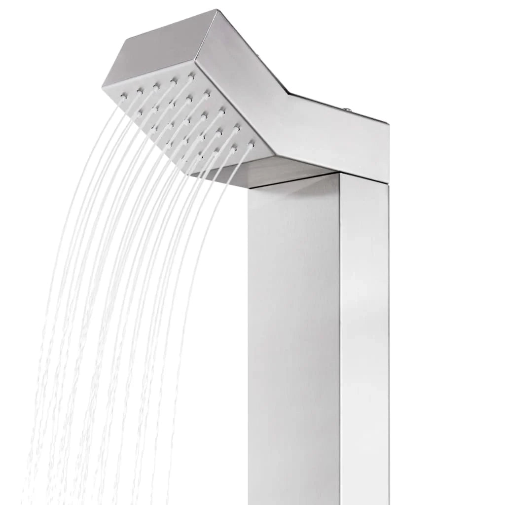 Doccia da giardino con base 225 cm acciaio inox marrone 02_0042054