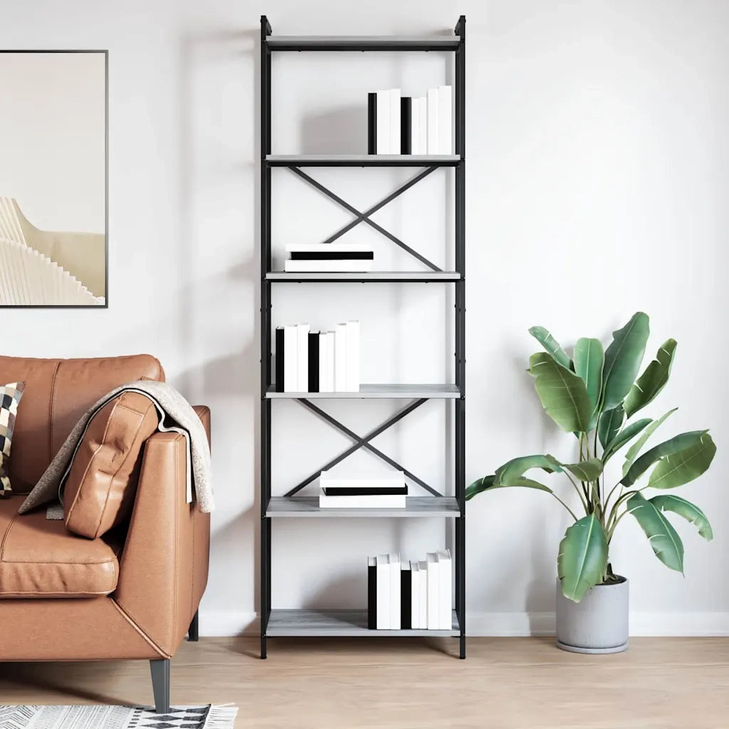 Libreria Grigio sonoma 60 x 30 x 189,5 cm Legno multistrato 868380