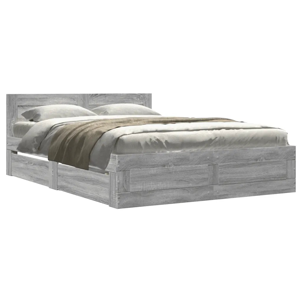 Giroletto Testiera Grigio Sonoma 120x190 cm Legno Multistrato 3295609