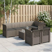 Divano 7 Posti da Giardino con Cuscini Aspetto Rattan PP 3444155