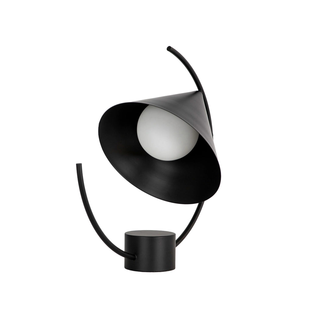 Lampada da tavolo in acciaio nero