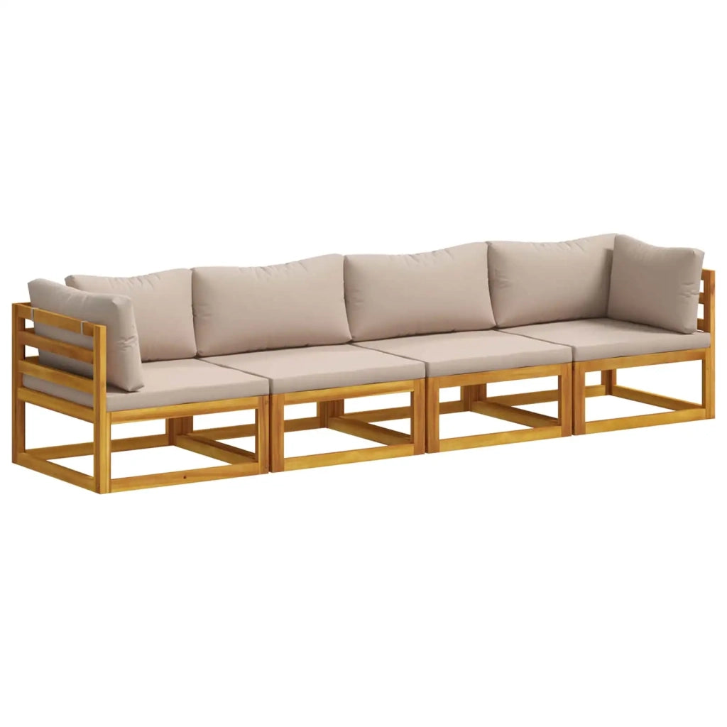 Set di divani 4 pz Naturale Legno di Acacia Massello 3417222