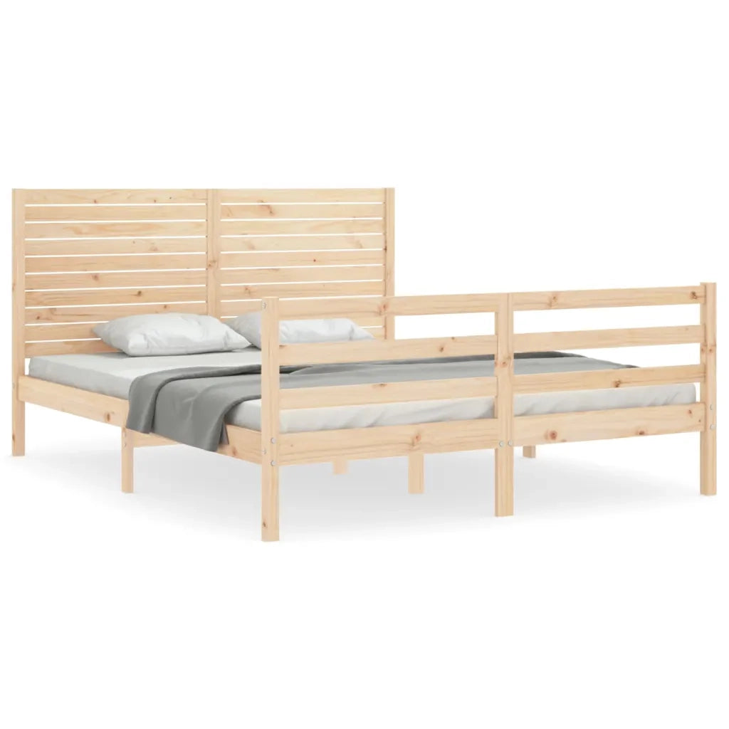 Giroletto con Testiera-Struttura Letto con testiera 160x200 cm in Legno Massello 262220