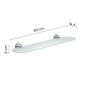 Mensola 60 cm in vetro temperato 2319-60 Gedy serie EROS Cromato