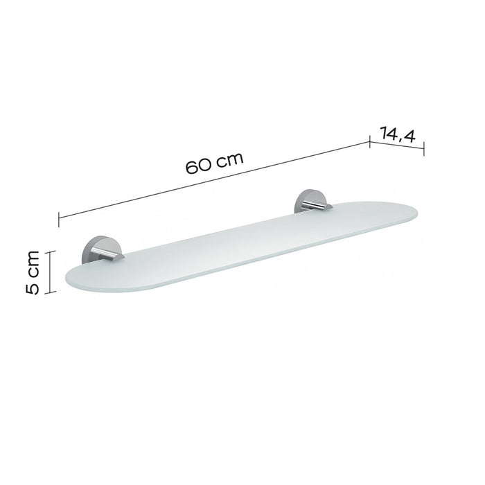 Mensola 60 cm in vetro temperato 2319-60 Gedy serie EROS Cromato