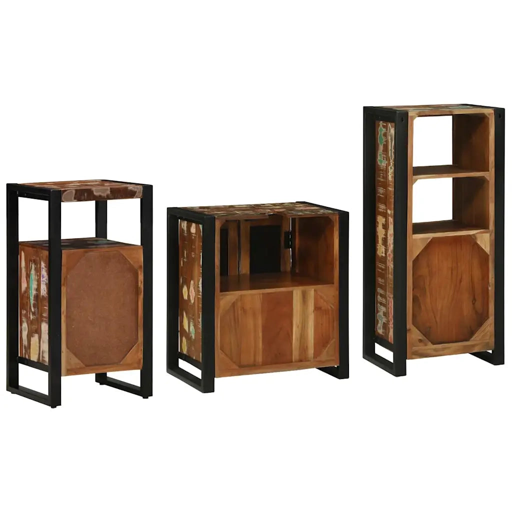 Set di mobili per il bagno 3 pcs Legno Recuperato Massello 3305625