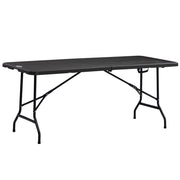 Tavolo Pieghevole da Giardino per Pranzo ¨C Minimal ¨C Grigio Scuro Acciaio HDPE 180x75,5x73 cm