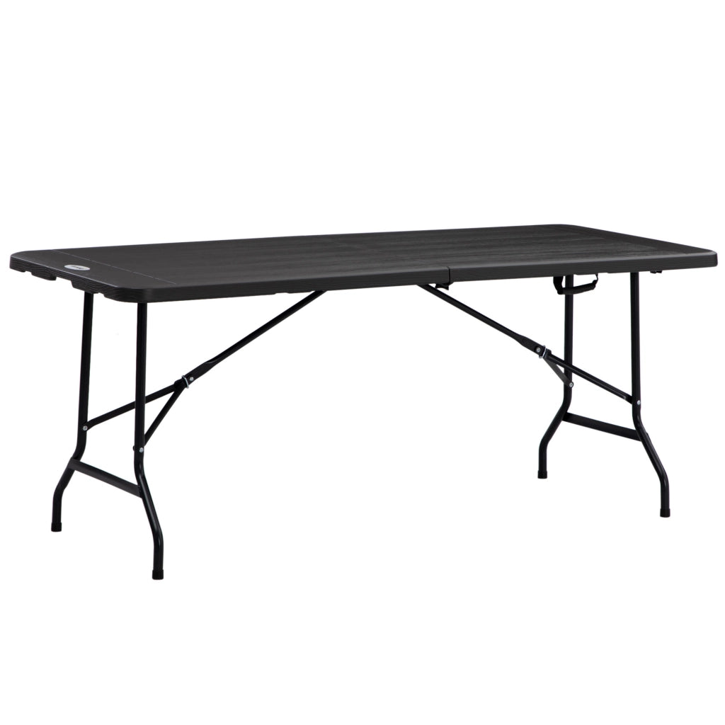 Tavolo Pieghevole da Giardino per Pranzo ¨C Minimal ¨C Grigio Scuro Acciaio HDPE 180x75,5x73 cm