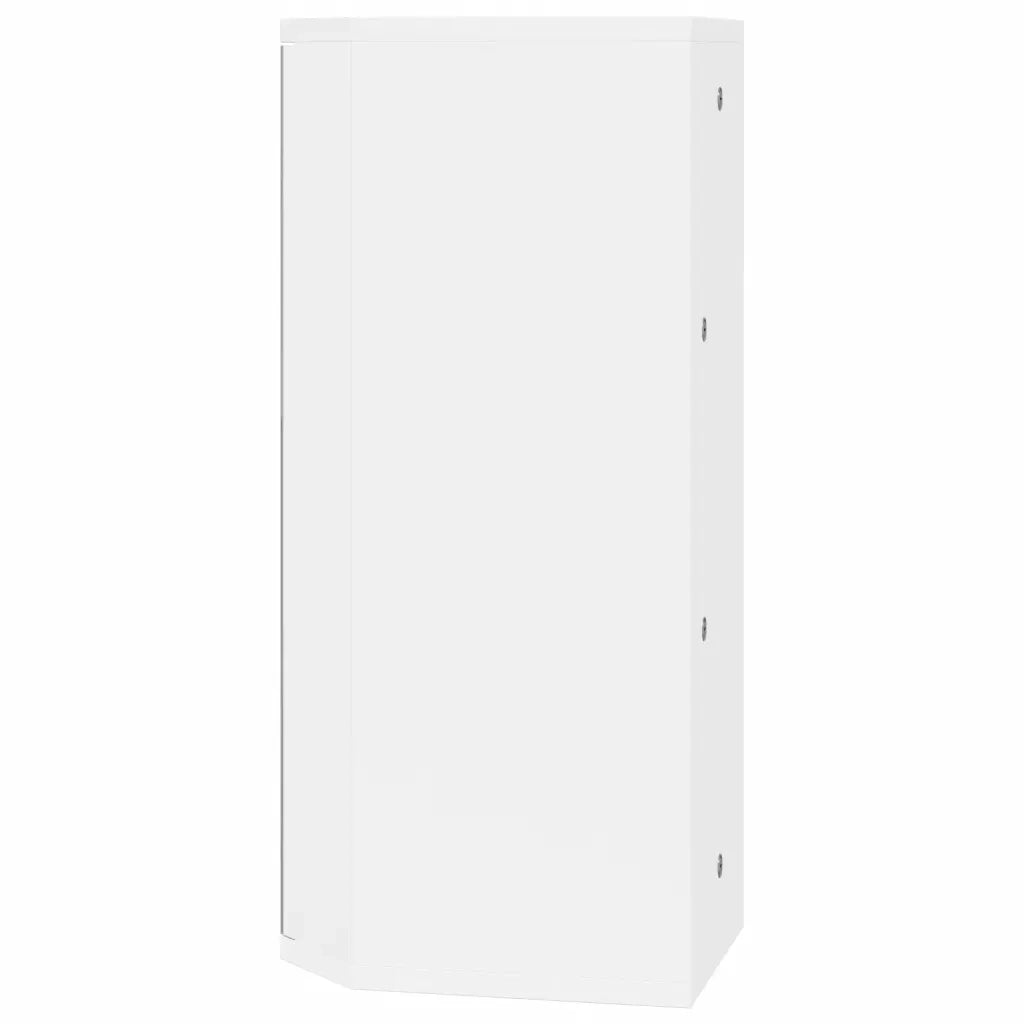 Armadietto Angolare con Specchio da Bagno-Mobiletto a specchio Bianco 30x24x60 cm