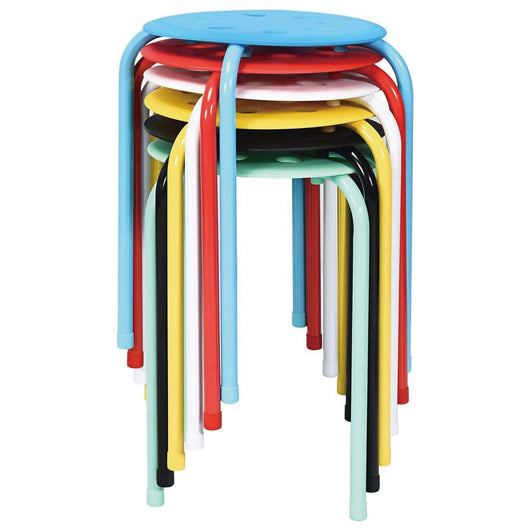 Set di 6 sgabelli leggeri impilabili 37 x 37 x 44 cm con piedini antiscivolo design moderno in metallo multicolore 20_0012617