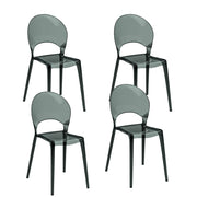 Set 4 Sedie Pearl 49,5x53x84 cm in Policarbonato Grigio