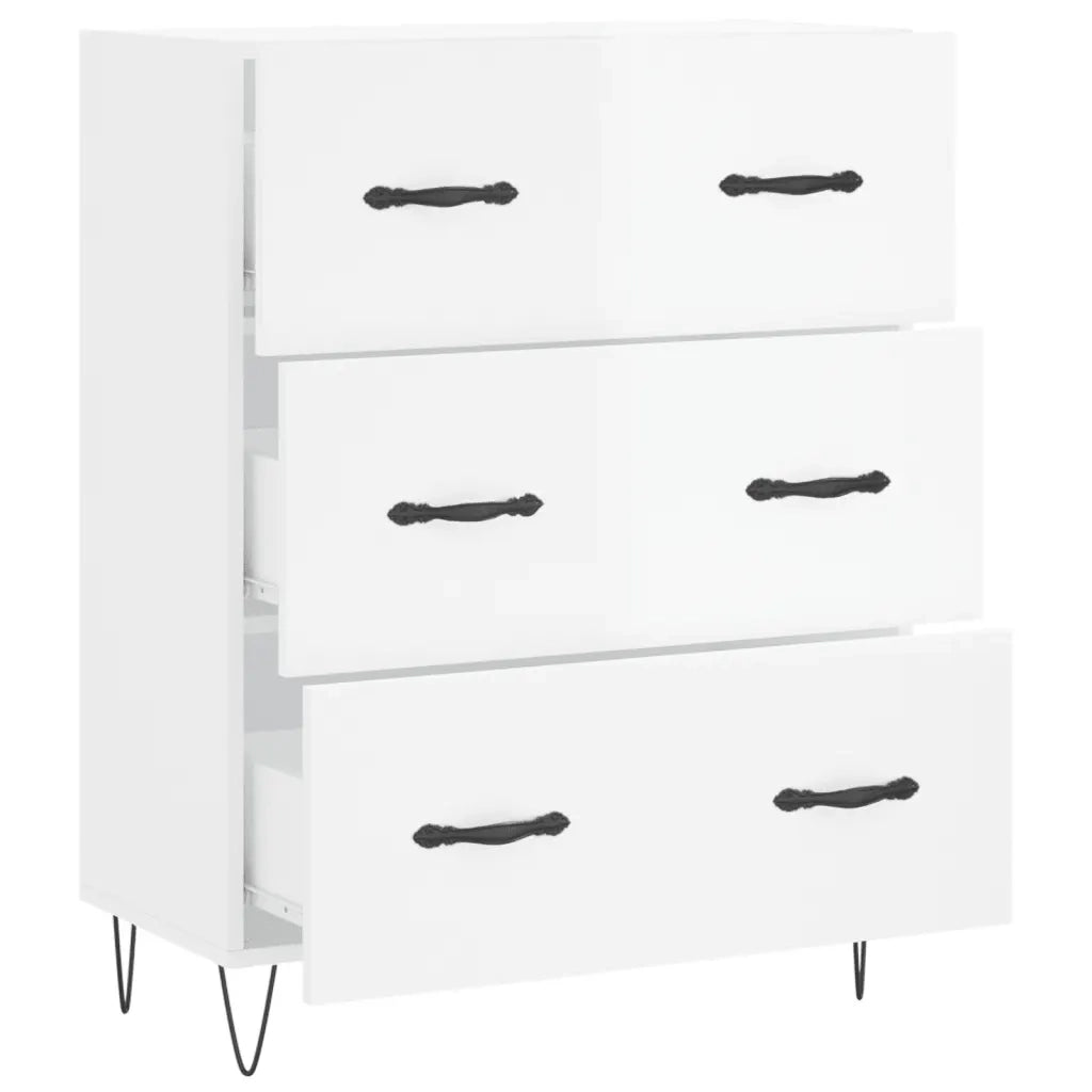Credenza-Buffet-Armadio da cucina 69,5x34x90 cm in Legno Multistrato Bianco Lucido 515231