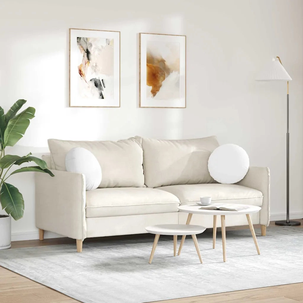 Cuscini per Seduta 2 pcs Bianco Ø40 x 13 cm Tessuto