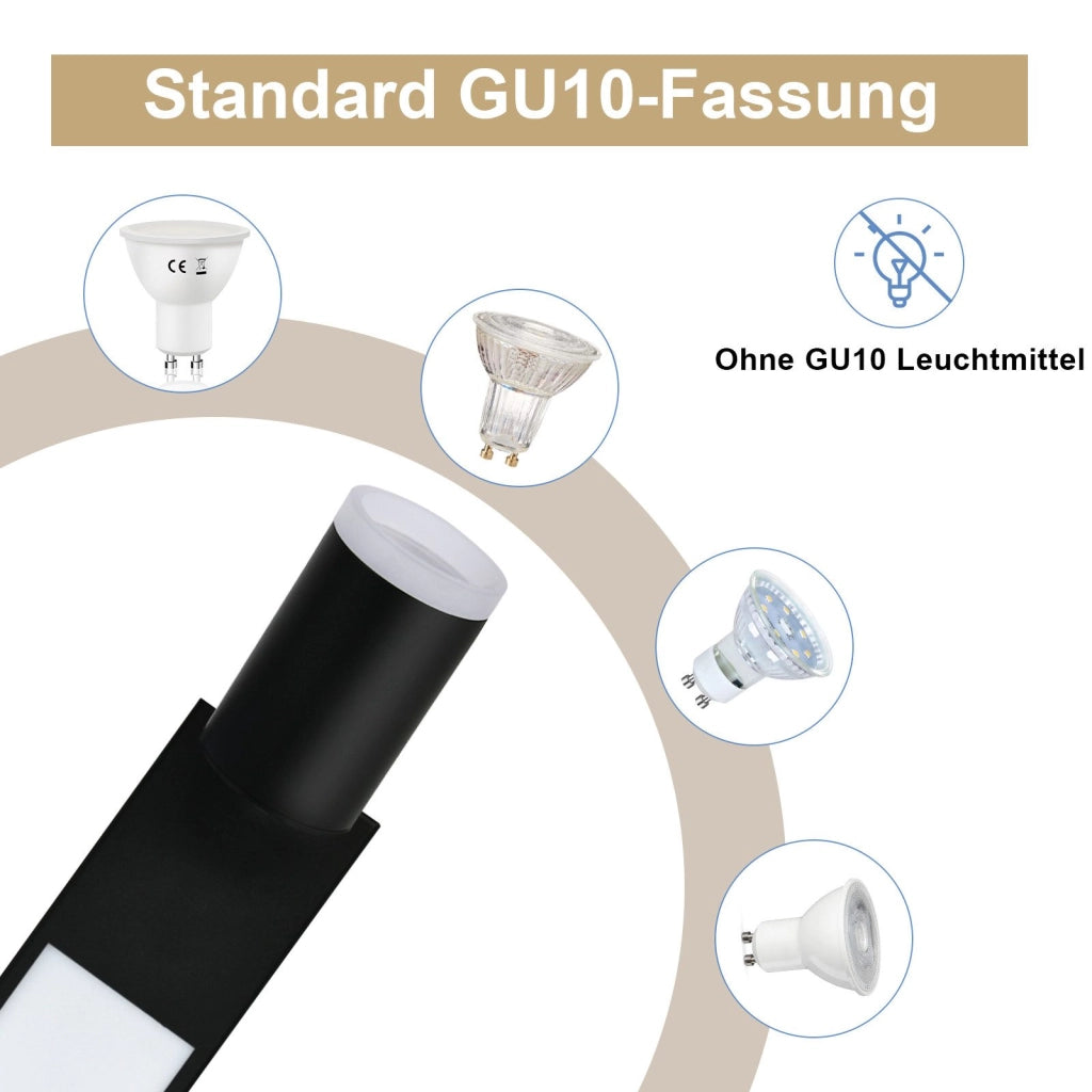 ZMH Faretto da soffitto 1 fiamma 10W GU10 nero plafoniera 3000K camera da letto