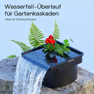 CWF-400 Cascata laghetto con sistema filtrante integrato, 14000 l/h, vasca con larghezza di uscita 400 mm, per giochi d'acqua da giardino