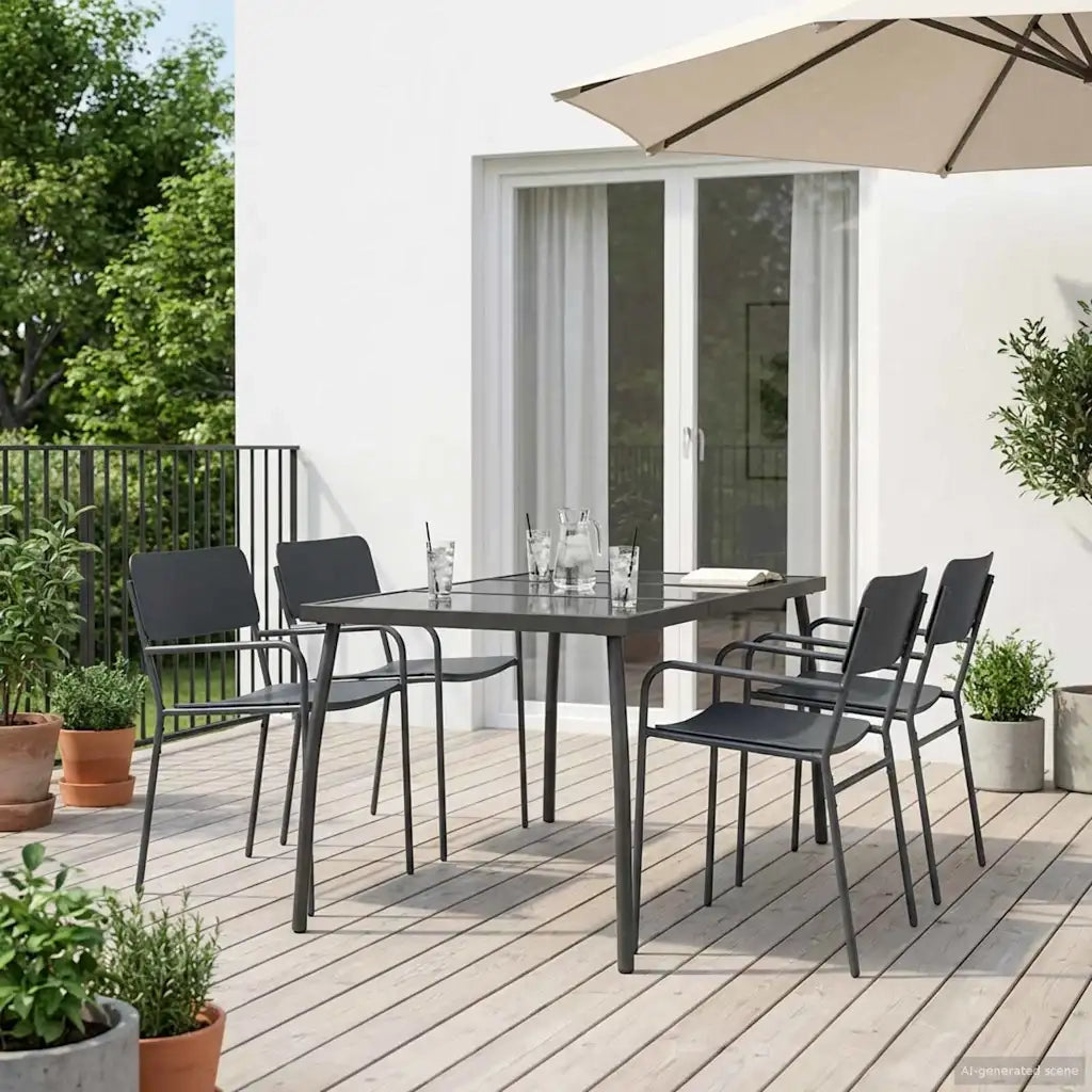 Set da pranzo 5 pz Antracite Acciaio 3422862