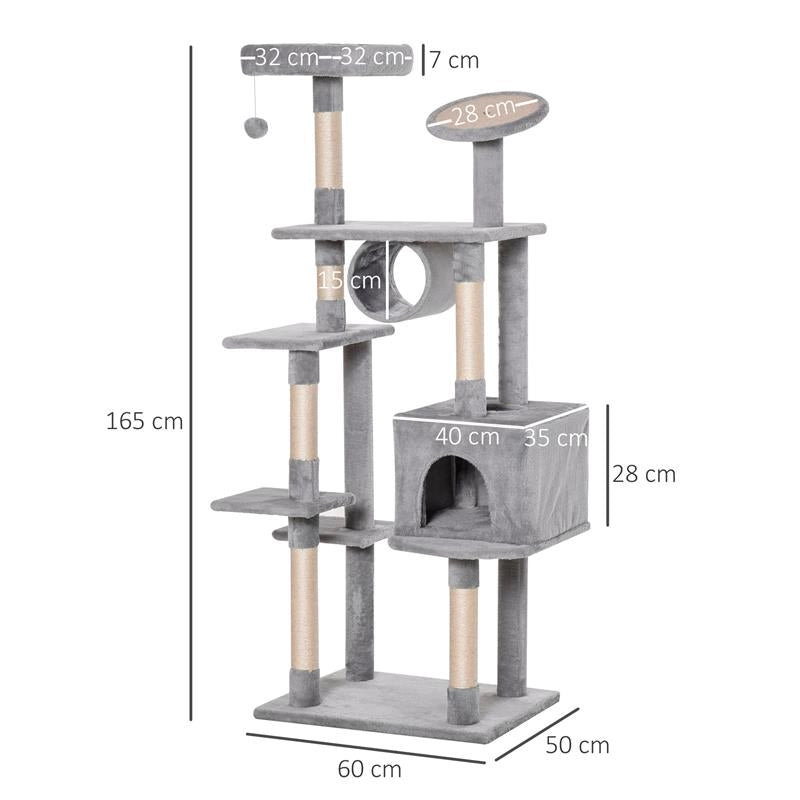 ALBERO TIRAGRAFFI PER GATTINI E GATTI ADULTI DI MAX 4.5KG GRIGIO