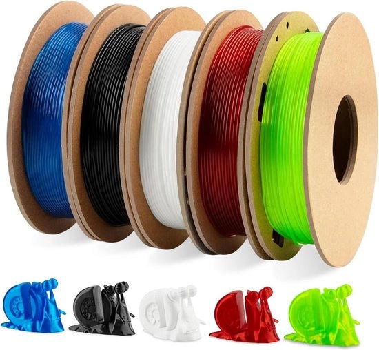 Filamento TPU 175 mm, pacchetto 1 kg, colore nero, bianco, rosso trasparente, verde trasparente, blu trasparente