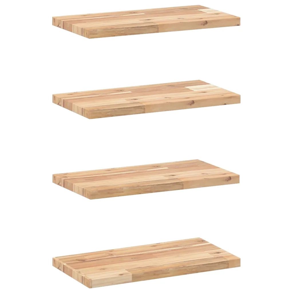 Mensole da Parete 4 pz 40x20x2 cm Legno Acacia Non Trattato 3279338