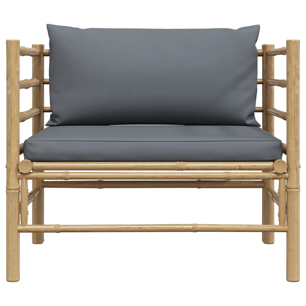 Divano da Giardino con Cuscini Grigio Scuro in BambÃ¹ cod mxl 78640