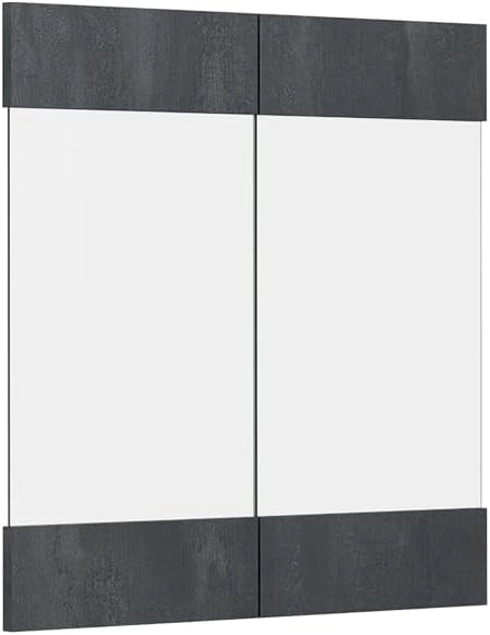Frontale cucina R-Line, Calcestruzzo nero, 59.2 x 59 cm frontale del mobile per pensile con vetro