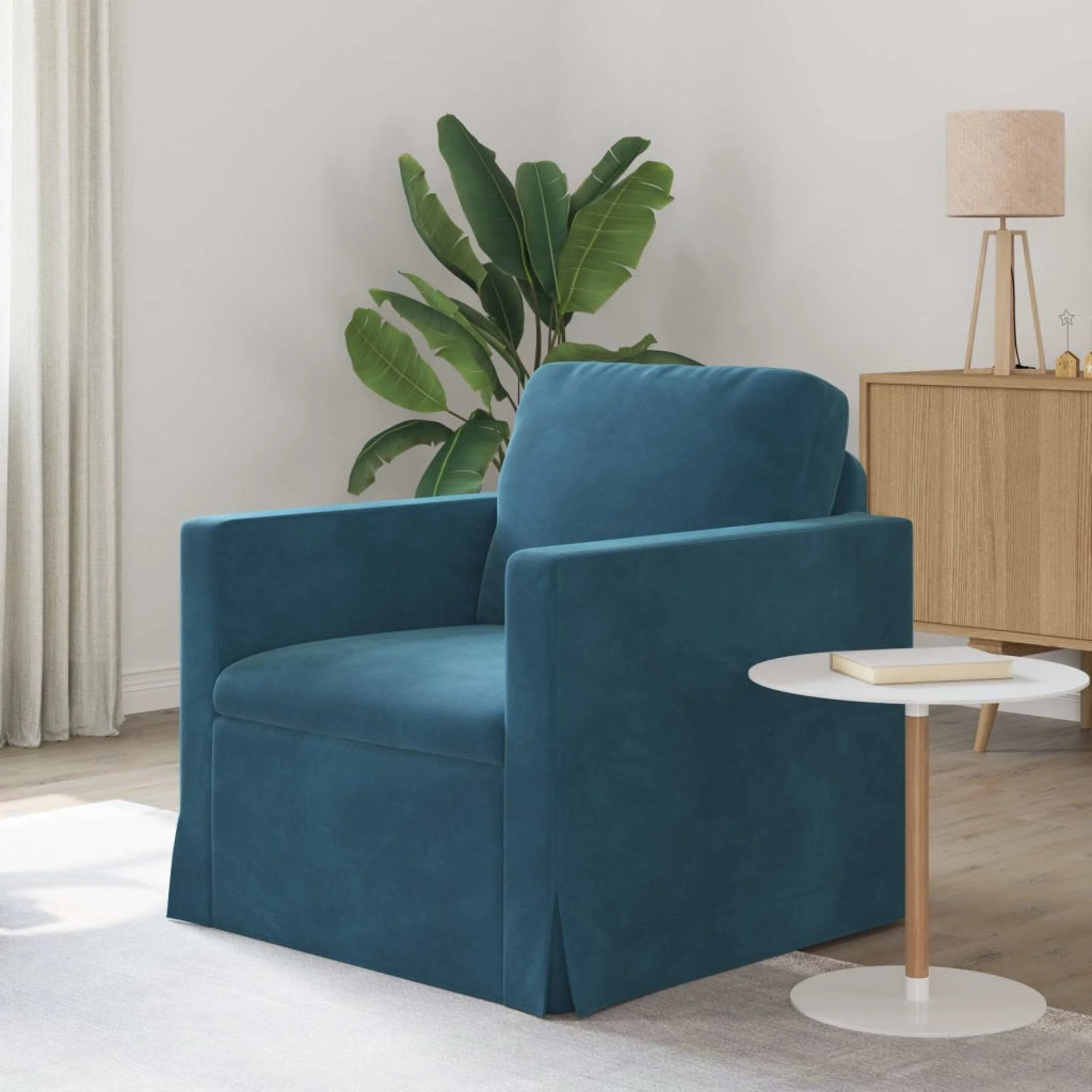 Divano | Divano da soggiorno | Sofa Blu 78 x 78 x 80 cm Velluto