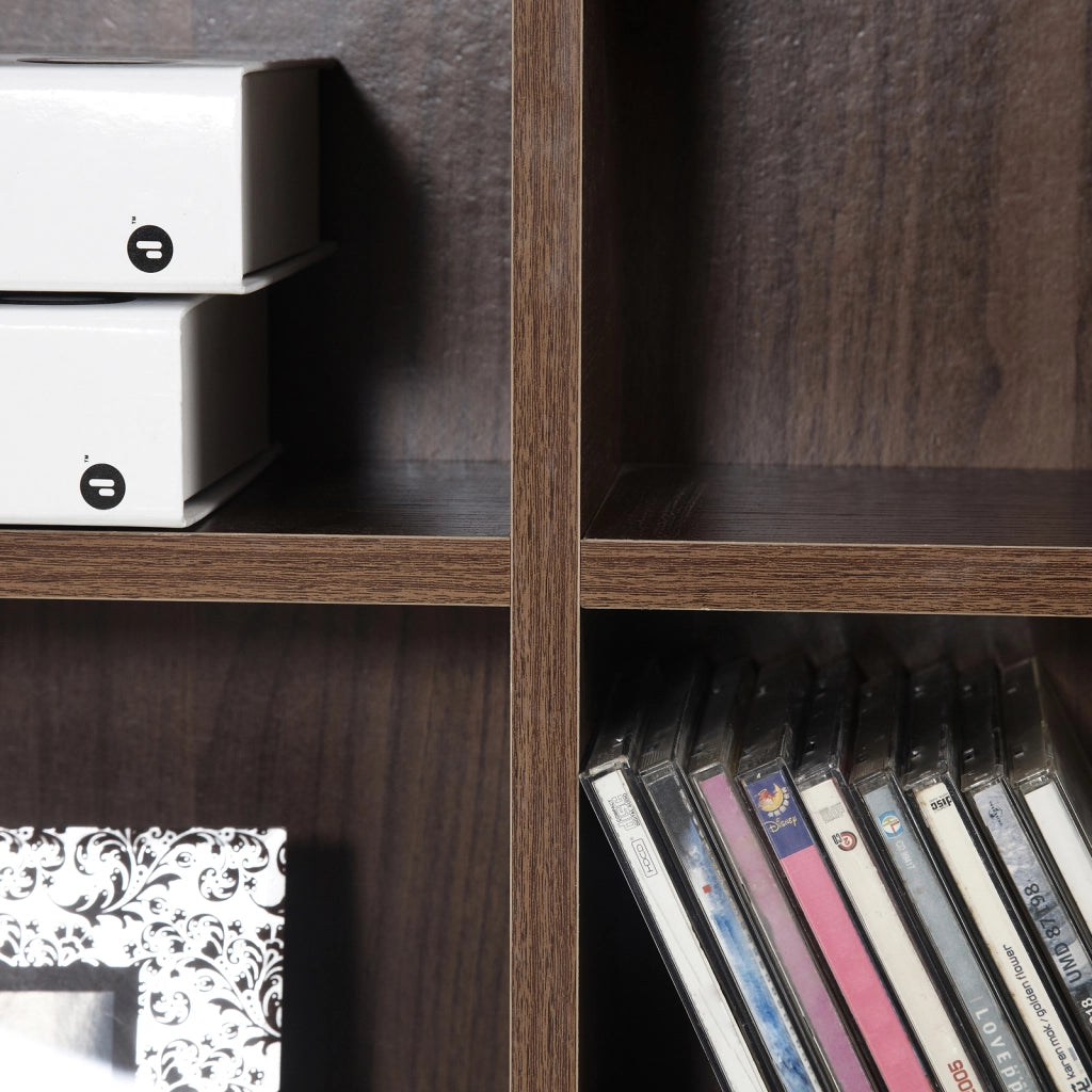 Mobile Porta CD con 36 Scomparti ¨C zephmum ¨C 102x23.5x195 cm, Legno, Marrone