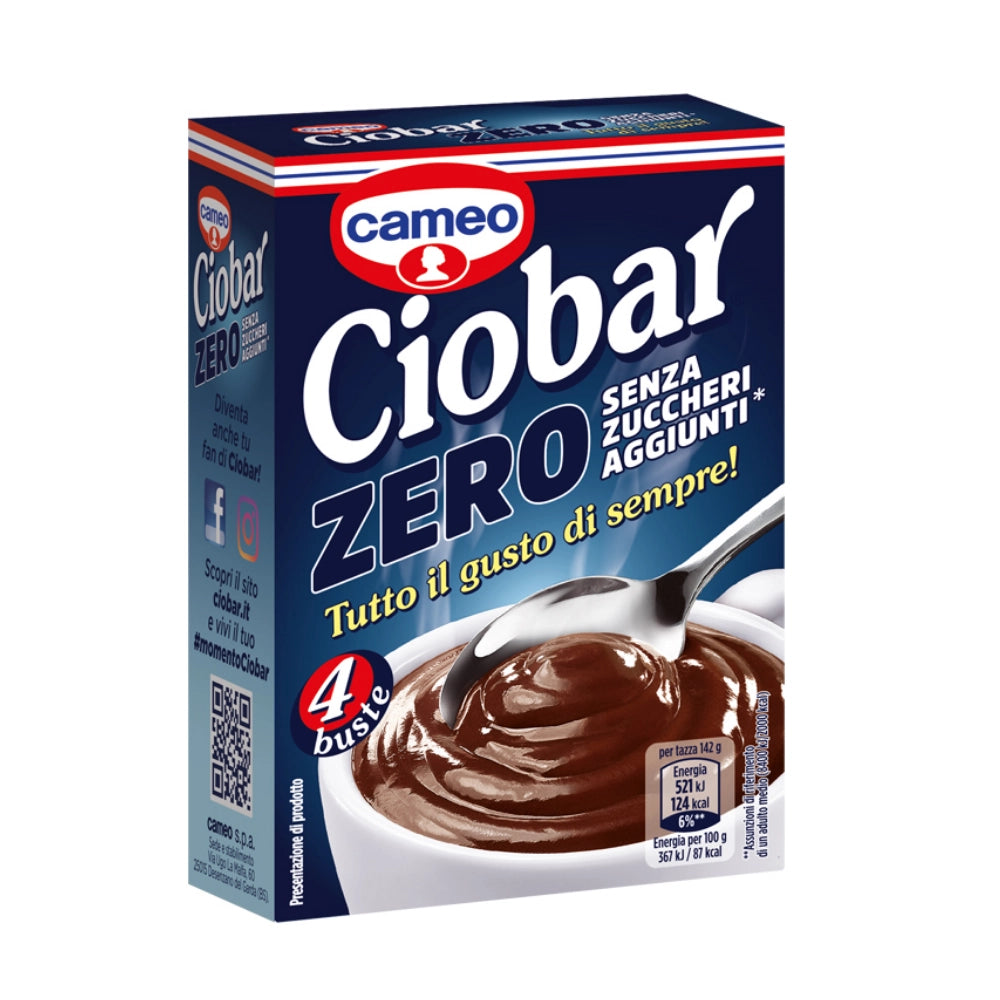 Cameo ciobar zero cioccolata calda in confezione da 4 buste da 19 grammi ciascuna