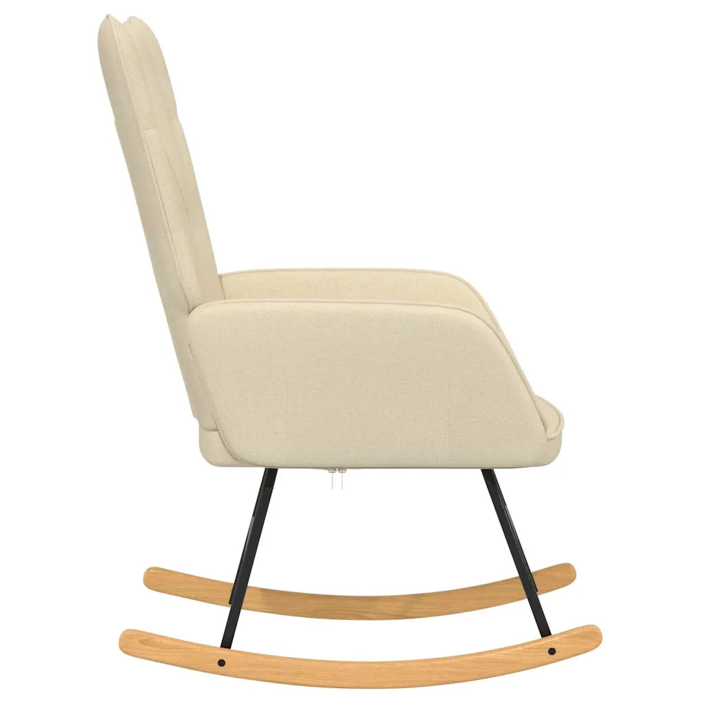 Sedia a Dondolo Crema in Tessuto 327613