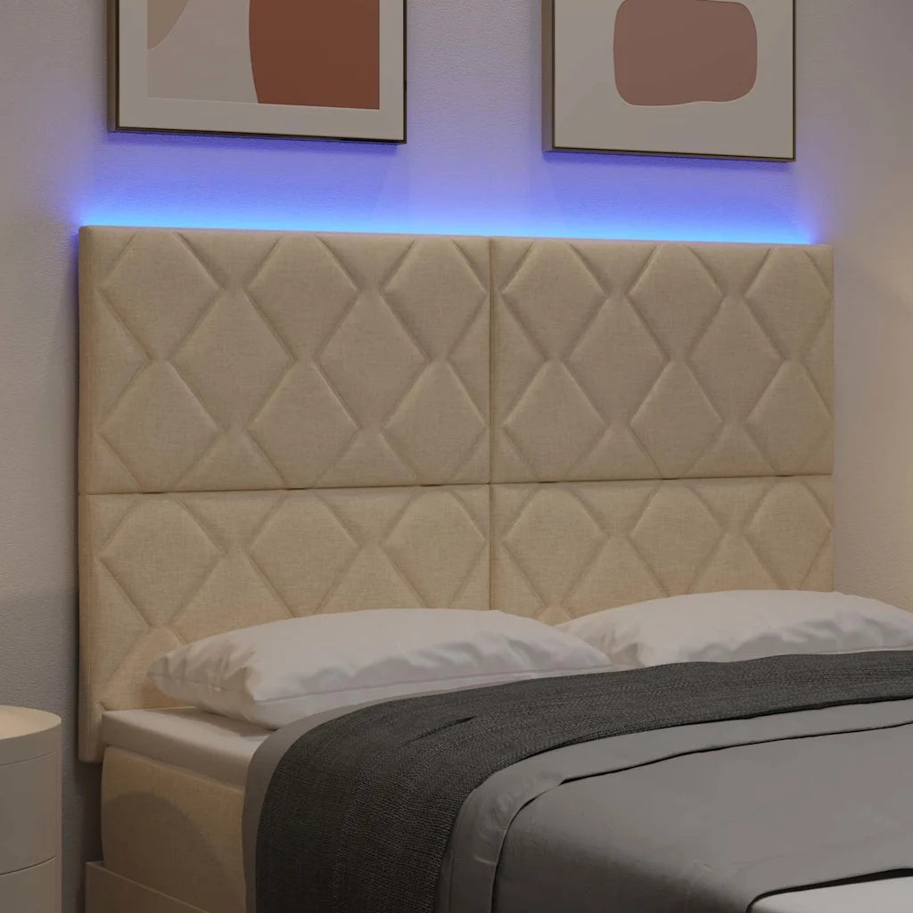 Testiera LED Crema 160 cm Tessuto 3338532