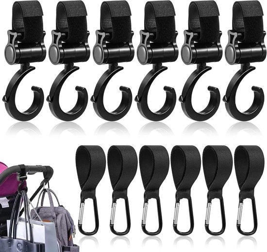 6 haken per bambino con rotazione 360 gradi per carrozzina carrello bicicletta auto (285 x 19 x 105 cm)