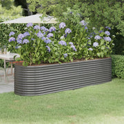 Letto Giardino Acciaio Verniciato a Polvere 296x80x68 cm Grigio