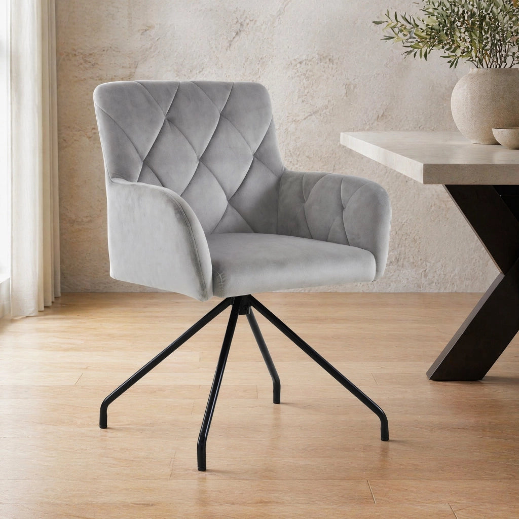 SEDIA Imbottita Set da 2 pezzi Velluto Grigio Chiaro