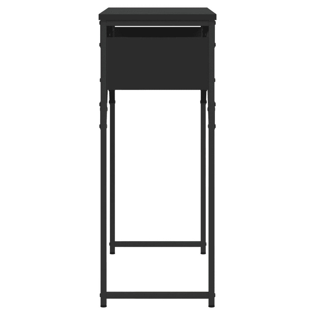 Tavolo Consolle con Ripiano Nero 75x30x75cm Legno Multistrato 837797