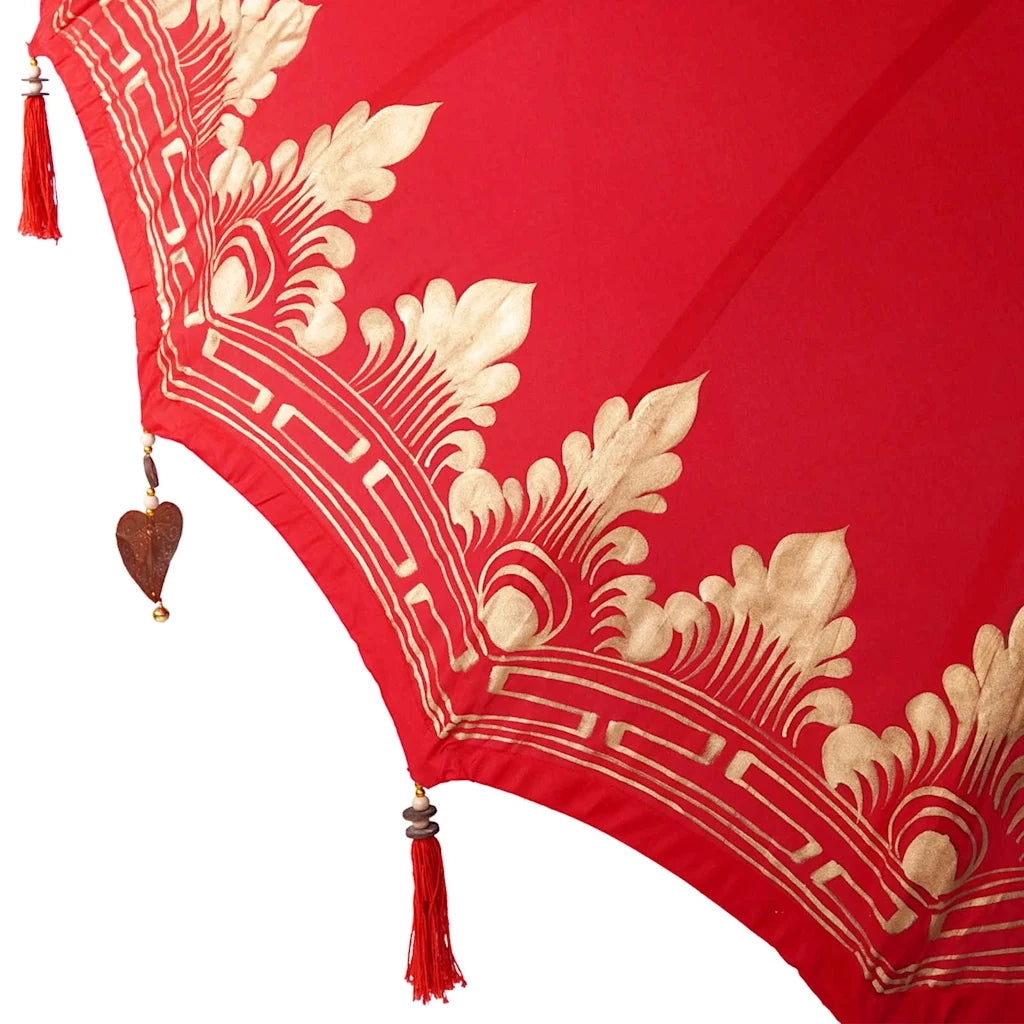 Ombrello balinese con base Rosso 185 x 185 x 260 cm