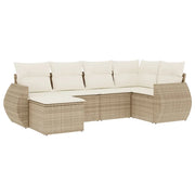 Set Divano da Giardino 6 pz con Cuscini Beige in Polyrattancod mxl 112891