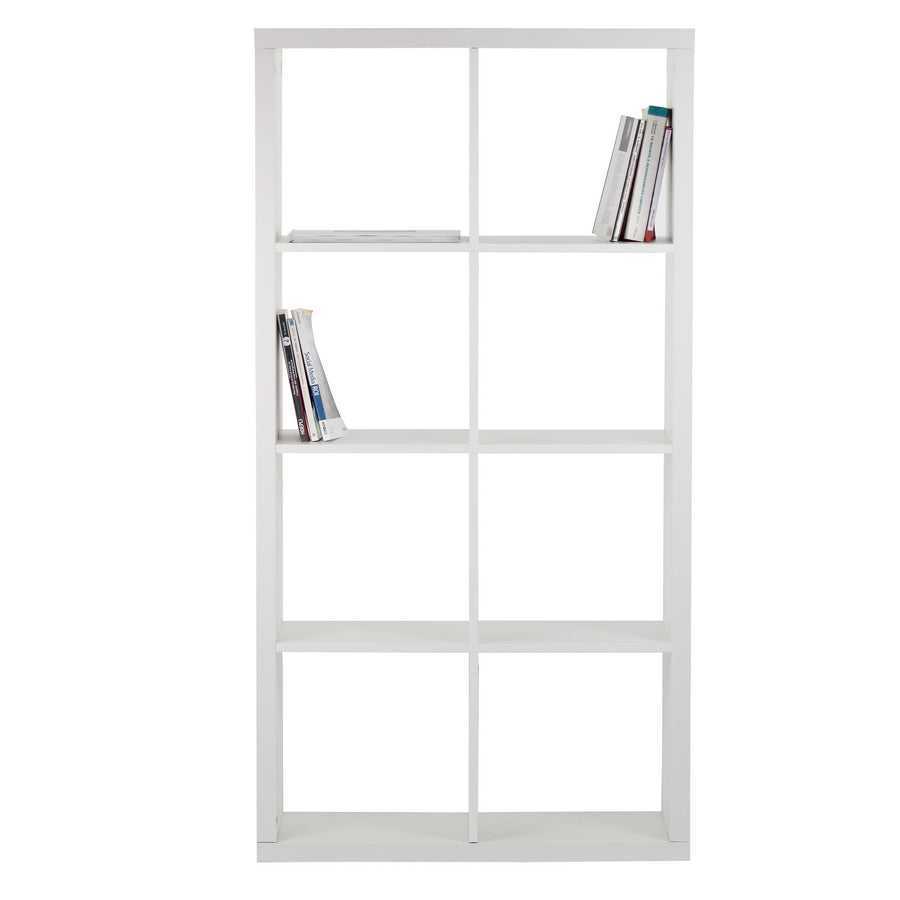 Libreria 8 Ripiani 77x147x30 cm in Legno MDF Bianco Opaco