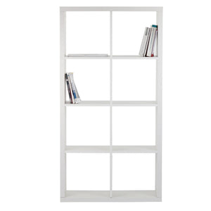 Libreria 8 Ripiani 77x147x30 cm in Legno MDF Bianco Opaco