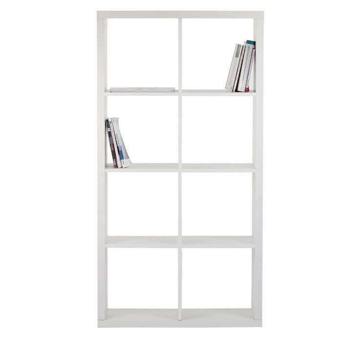 Libreria 8 Ripiani 77x147x30 cm in Legno MDF Bianco Opaco
